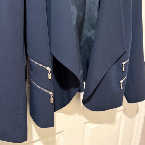 NWOT SCAPA Lauren Perre Navy Jacket Blazer Zippered Women 16 Career Canada - Picture 3 of 12